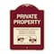 Signmission Private Property Unauthorized Vehicles Towed Owner Expense Alum Sign, 18" L, 24" H, BU-1824-23245 A-DES-BU-1824-23245 - alternate 1